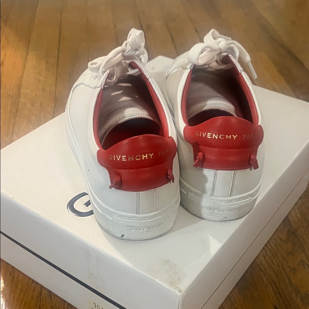Givenchy White and Red Women's Sneakers - Picture 7 of 8
